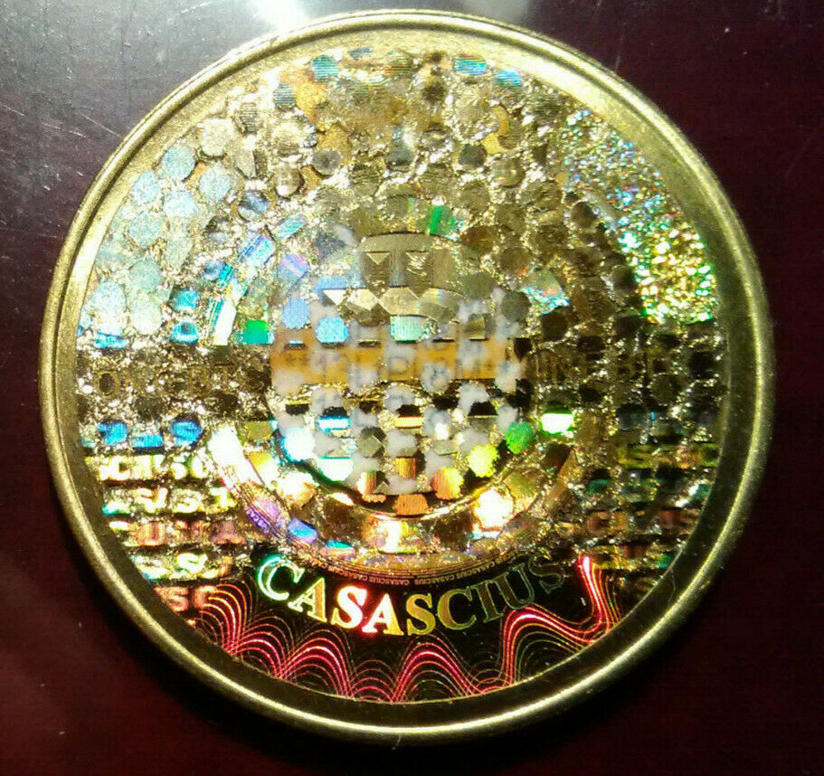 Redeemed 2013 Casascius Brass 1 Bit coin with Hologram & only 25 Monero Keychain