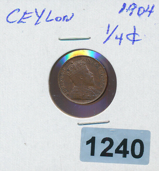 CEYLON -  1/4 CENT - 1904 - K100 - BETTER DATE - #1240